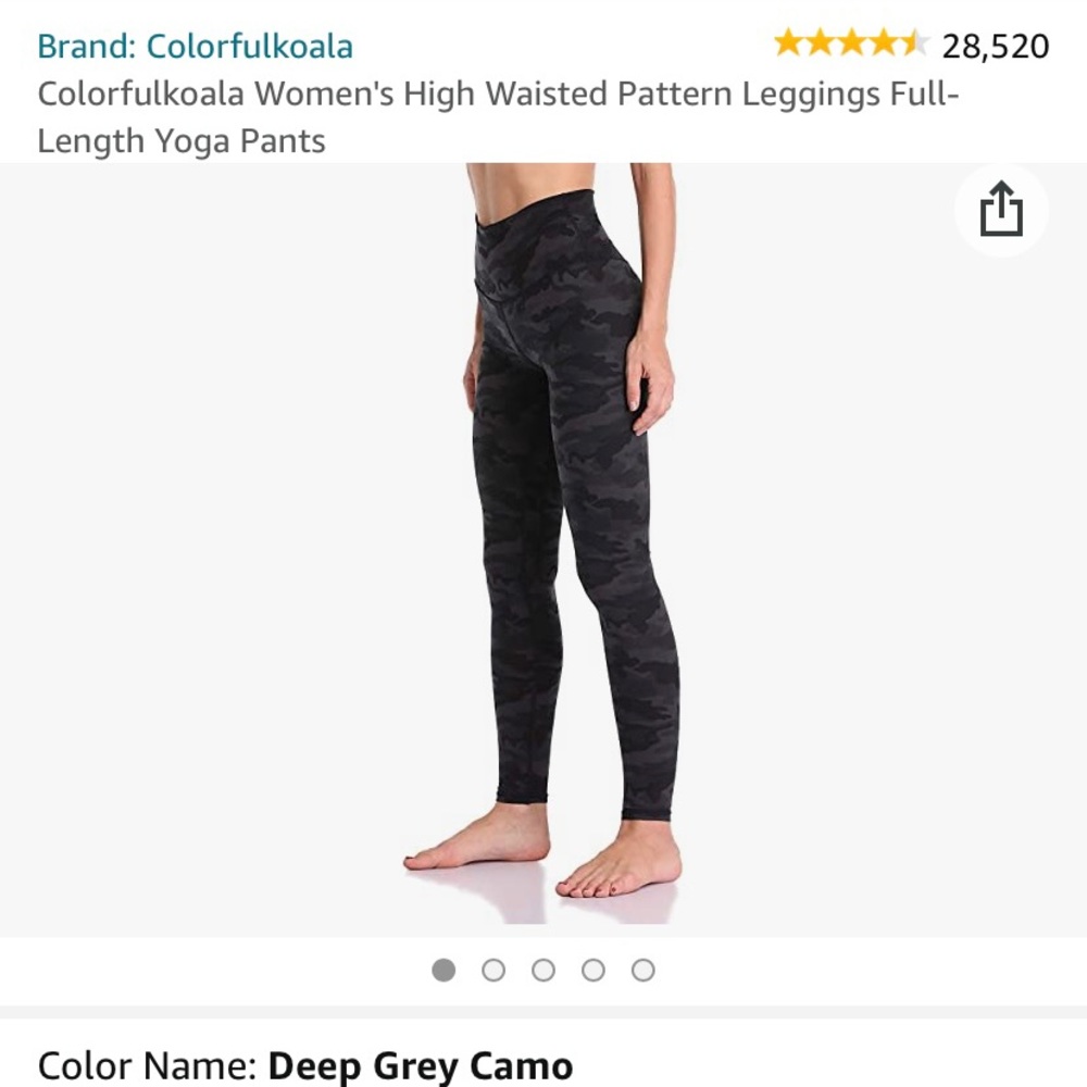 Colorful Koala Camo Deep grey/purple leggings. Size Small